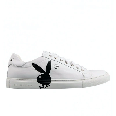 Pre-owned Philipp Plein Leather Low Trainers In White