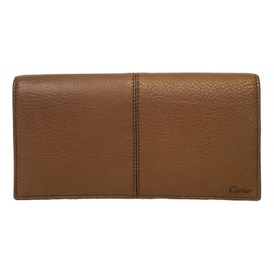 Pre-owned Cartier Leather Small Bag In Camel