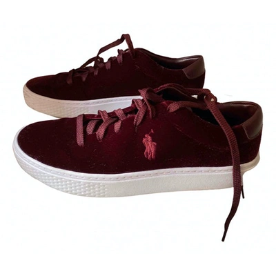 Pre-owned Polo Ralph Lauren Burgundy Suede Trainers