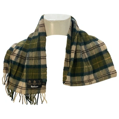 Pre-owned Barbour Green Wool Scarf & Pocket Squares