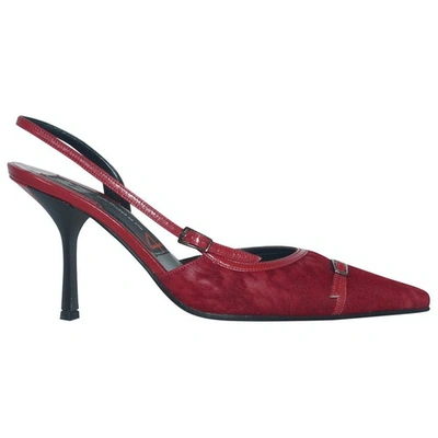 Pre-owned Rodolphe Menudier Pony-style Calfskin Heels In Red