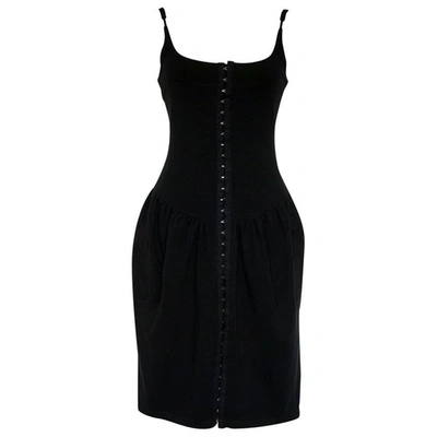 Pre-owned Pushbutton Mid-length Dress In Black