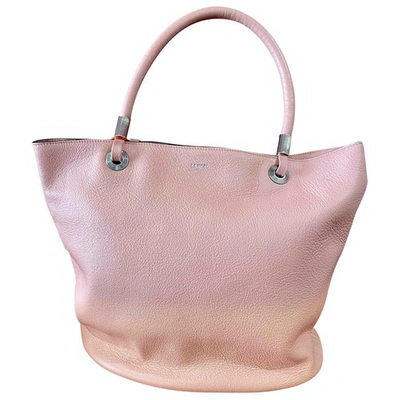 Pre-owned Lancel Flore Leather Tote In Pink
