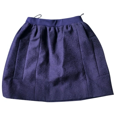 Pre-owned Carven Blue Cotton Skirt
