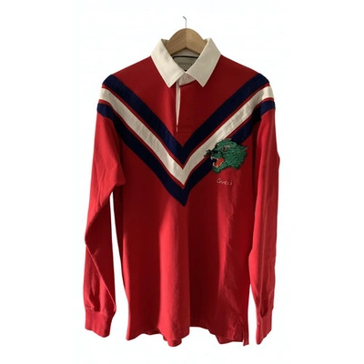 Pre-owned Gucci Red Cotton Polo Shirts