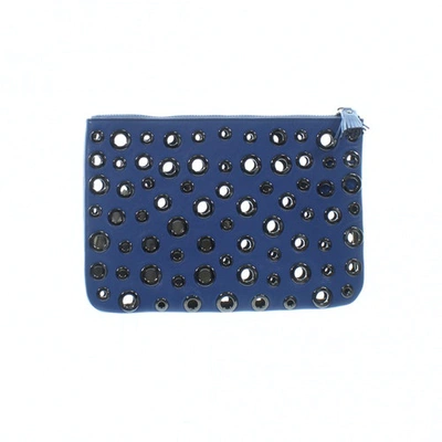 Pre-owned Anya Hindmarch Blue Leather Clutch Bag