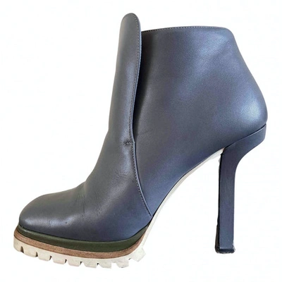 Pre-owned Marni Grey Leather Ankle Boots