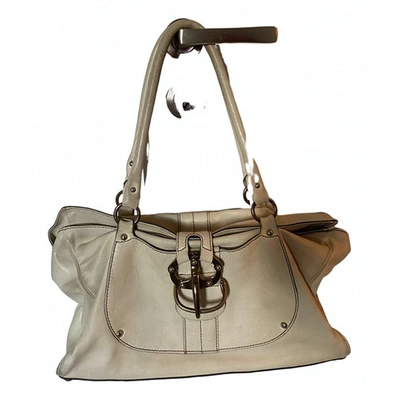 Pre-owned Fay Ecru Leather Handbag