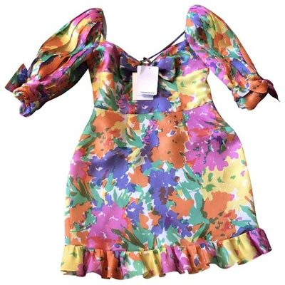 Pre-owned Alessandra Rich Silk Mini Dress In Multicolour
