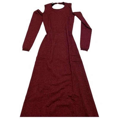 Pre-owned Pinko Maxi Dress In Burgundy