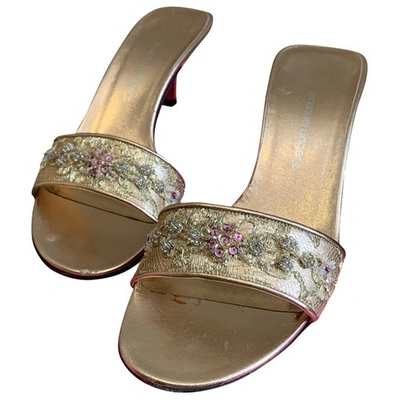 Pre-owned Emanuel Ungaro Leather Mules In Gold