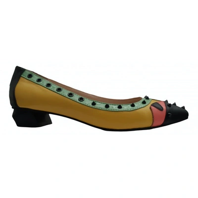 Pre-owned Fendi Multicolour Leather Ballet Flats