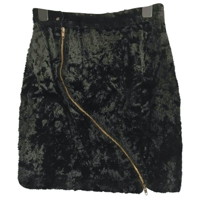 Pre-owned Fiorucci Velvet Mini Skirt In Black