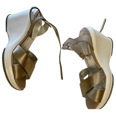 Pre-owned Hogan Khaki Cloth Sandals