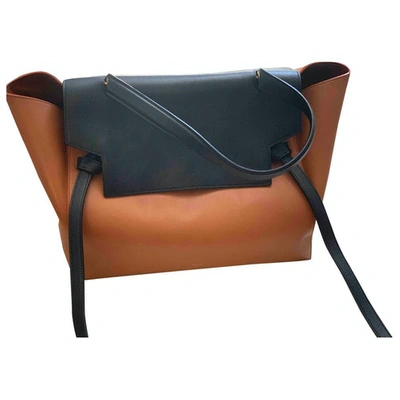 Pre-owned Celine Belt Leather Handbag In Brown