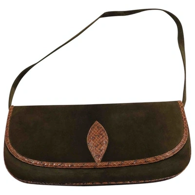 Pre-owned Bruno Magli Khaki Velvet Handbag