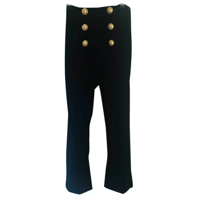 Pre-owned Balmain Black Velvet Trousers