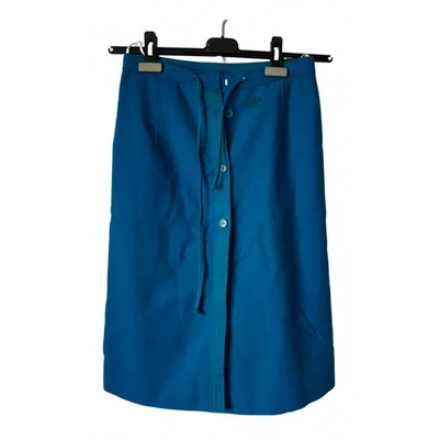 Pre-owned Courrèges Wool Skirt In Blue