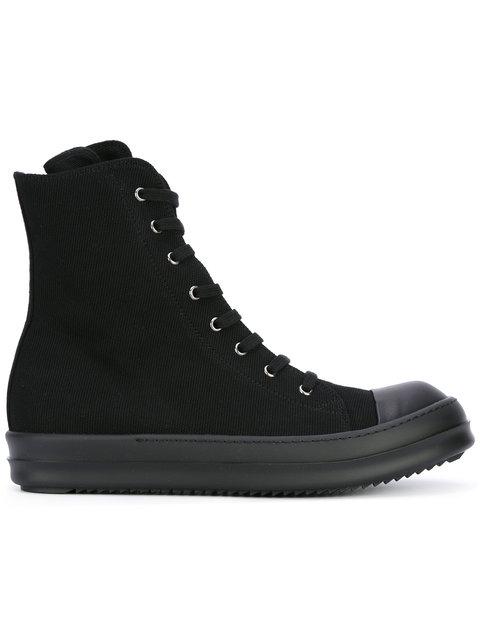 rick owens drkshdw lace up low top sneakers black