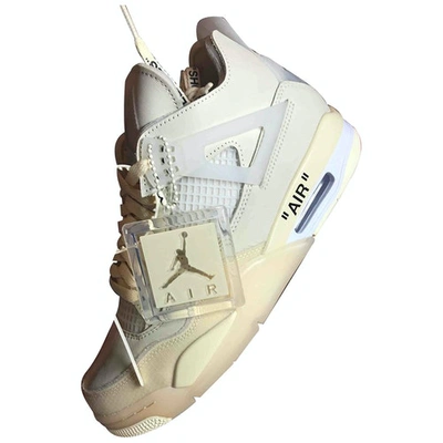 Pre-owned Nike X Off-white Air Jordan 4 Beige Leather Trainers