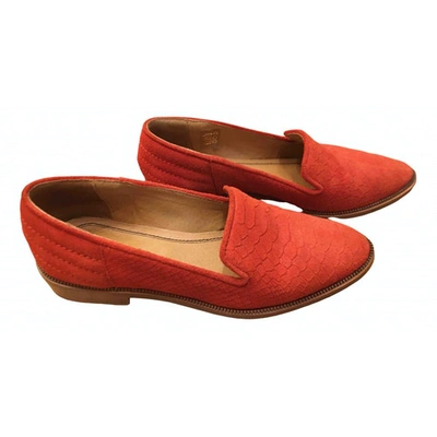 Pre-owned The Kooples Leather Flats In Red