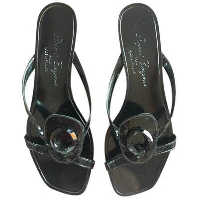 Pre-owned Robert Clergerie Black Patent Leather Sandals