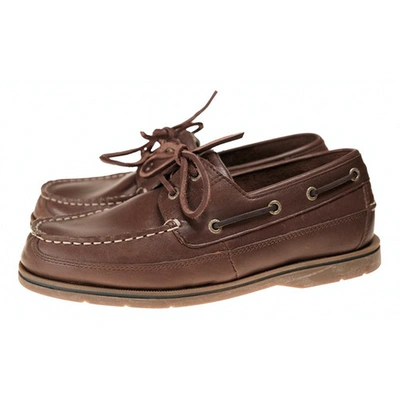 Pre-owned Sebago Brown Leather Flats