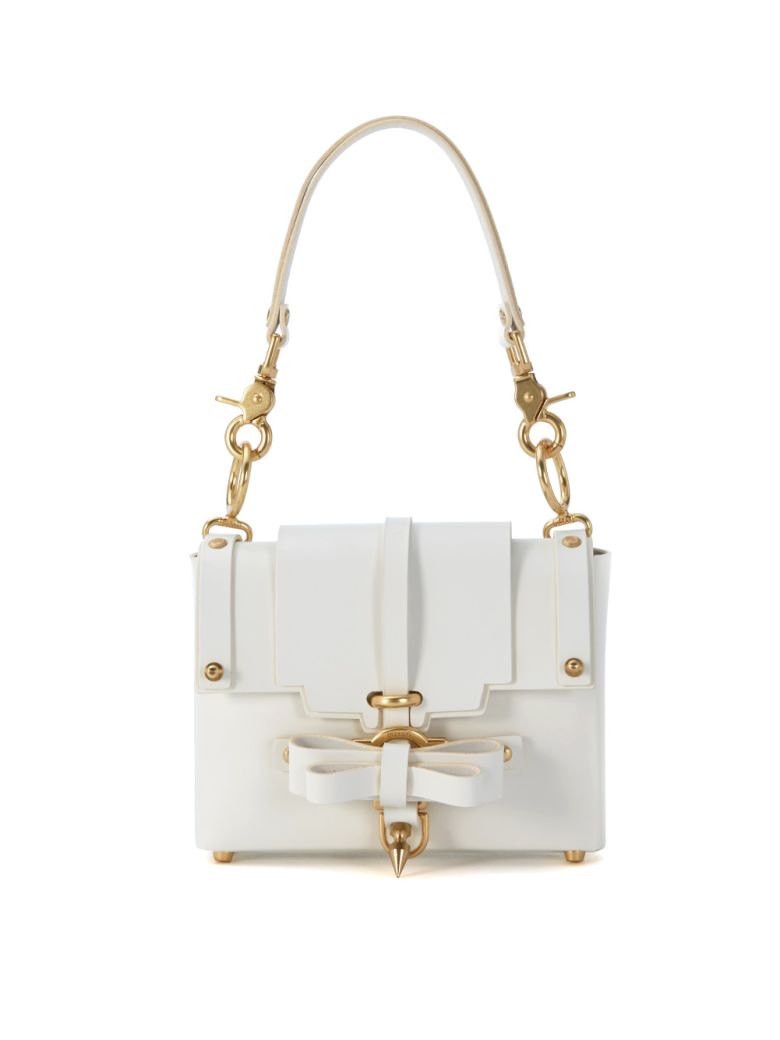 Niels Peeraer Bow Buckle White Leather Handbag In Bianco | ModeSens