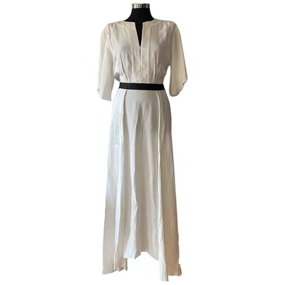 Pre-owned Amanda Wakeley Maxi Dress In Ecru