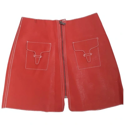 Pre-owned Stevie May Mini Skirt In Red
