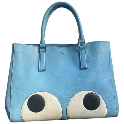 Pre-owned Anya Hindmarch Blue Leather Handbag
