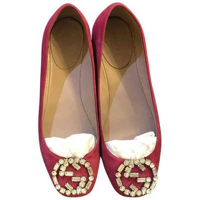 Pre-owned Gucci Flats In Red