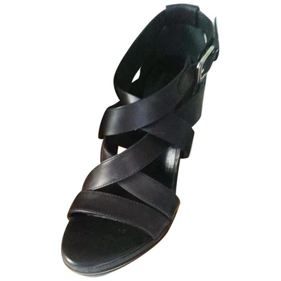 Pre-owned Hogan Leather Sandals In Black