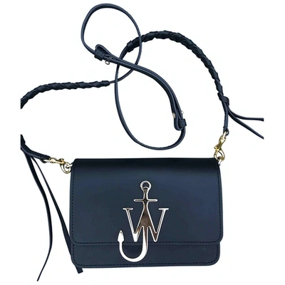 Pre-owned Jw Anderson Logo Black Leather Handbag