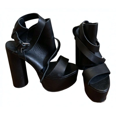 Pre-owned Surface To Air Leather Sandals In Black