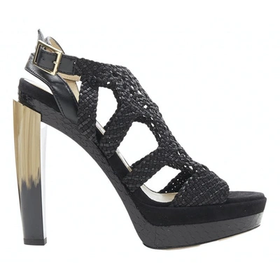 Pre-owned Jimmy Choo Leather Sandals In Black