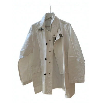 Pre-owned Fay White Cotton Trench Coat