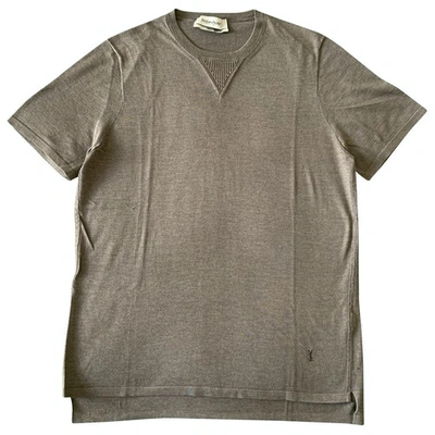 Pre-owned Saint Laurent Beige Silk T-shirts