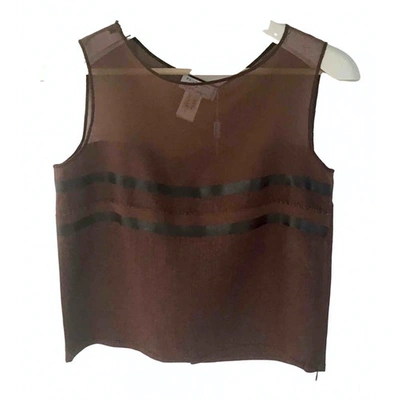 Pre-owned Philosophy Di Alberta Ferretti Linen Vest In Brown