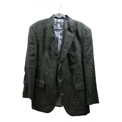 Pre-owned Pierre Cardin Linen Vest In Green