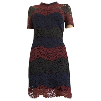 Pre-owned Sandro Lace Mini Dress In Multicolour