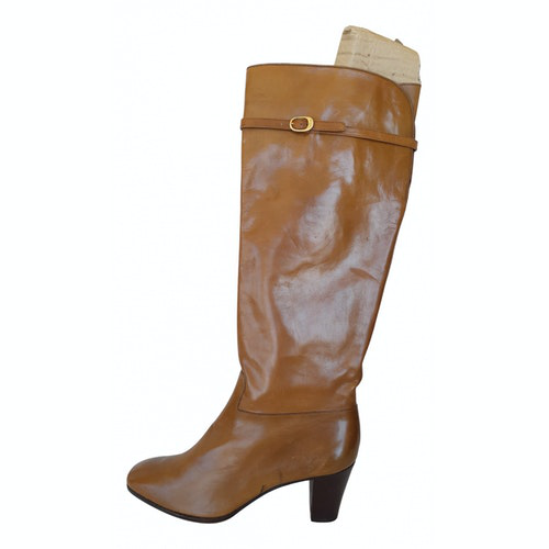 Pre-owned Salvatore Ferragamo Brown Leather Boots | ModeSens
