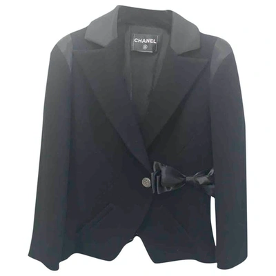 Pre-owned Chanel Wool Blazer In Navy