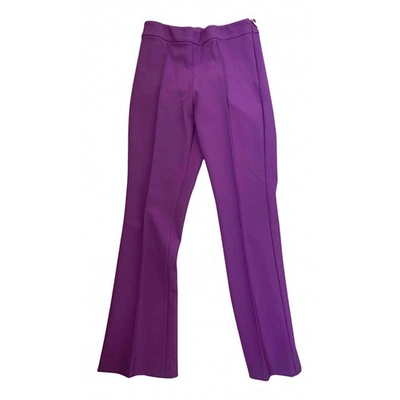 Pre-owned Max Mara Straight Trousers In Purple