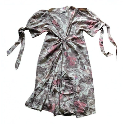 Pre-owned Bottega Veneta Silk Mid-length Dress In Multicolour