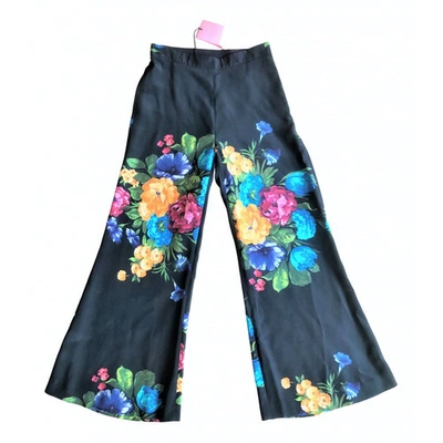 Pre-owned Gucci Silk Trousers In Black