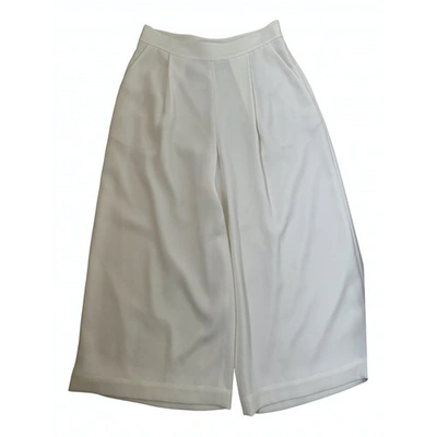 Pre-owned Diane Von Furstenberg Trousers In White