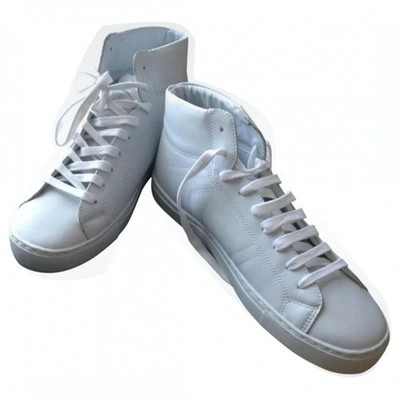 Pre-owned The Kooples Leather High Trainers In White