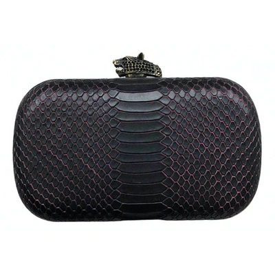 Pre-owned House Of Harlow 1960 Black Leather Clutch Bag