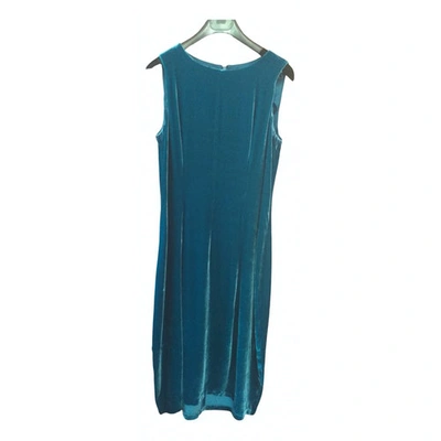 Pre-owned Dkny Turquoise Silk Dress